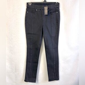 NWT Isaac Mizrahi Women’s Black Slim Leg Slit Ankle Stretch Jeans / Sz 4